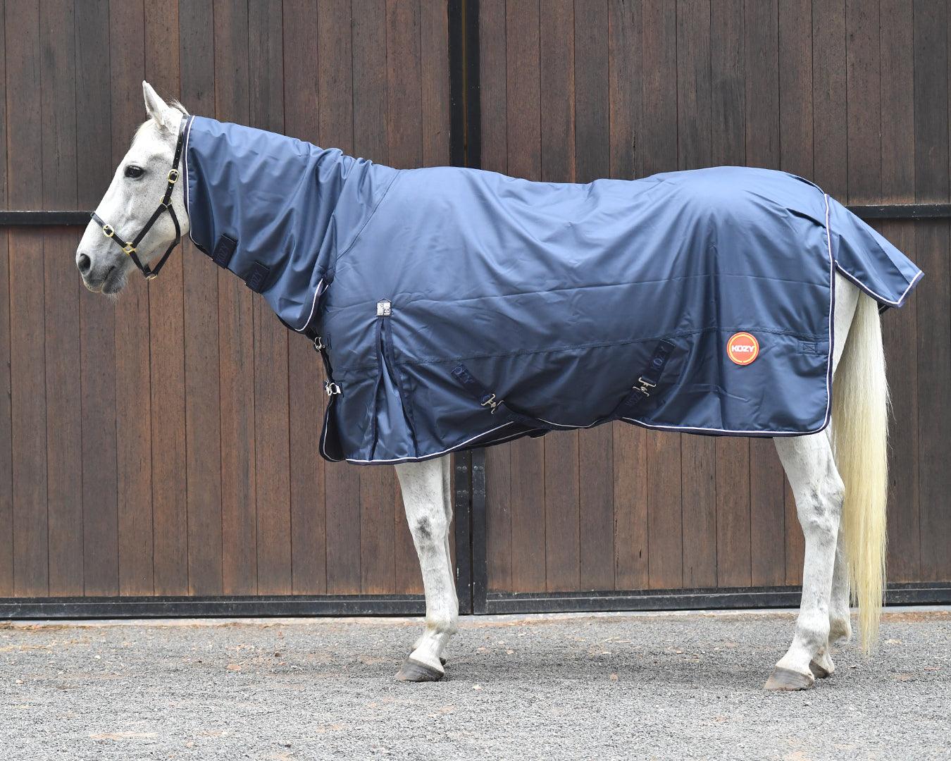 Kozy 1680D Nylon Horse Rug Combo - Navy/Brown - Image 6