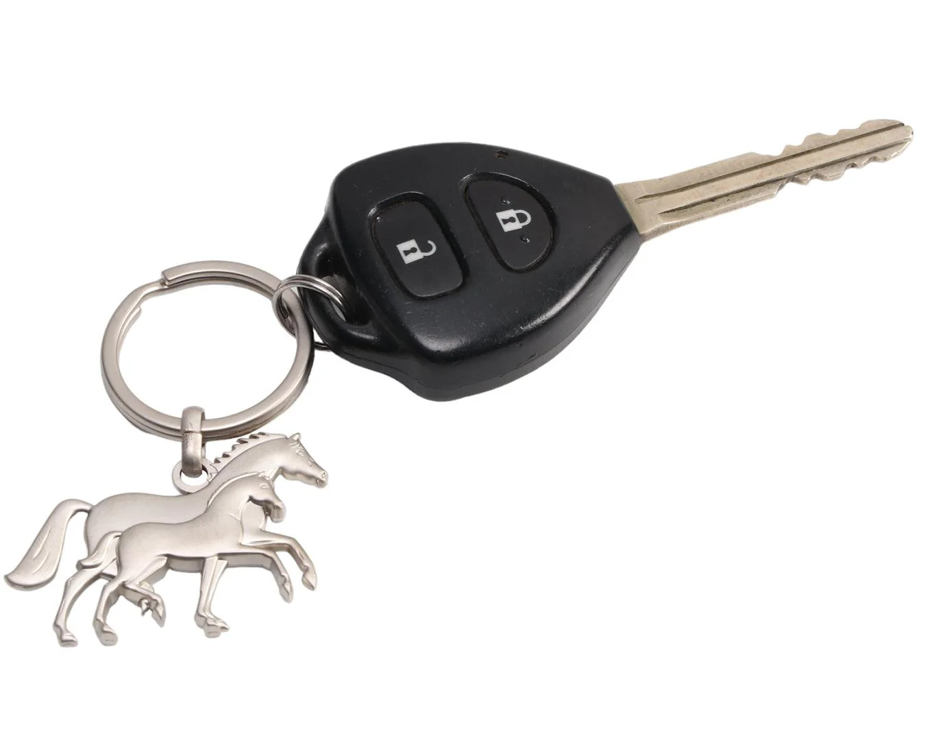 Silver 'Motherhood' Mare + Foal Keyring - Image 2