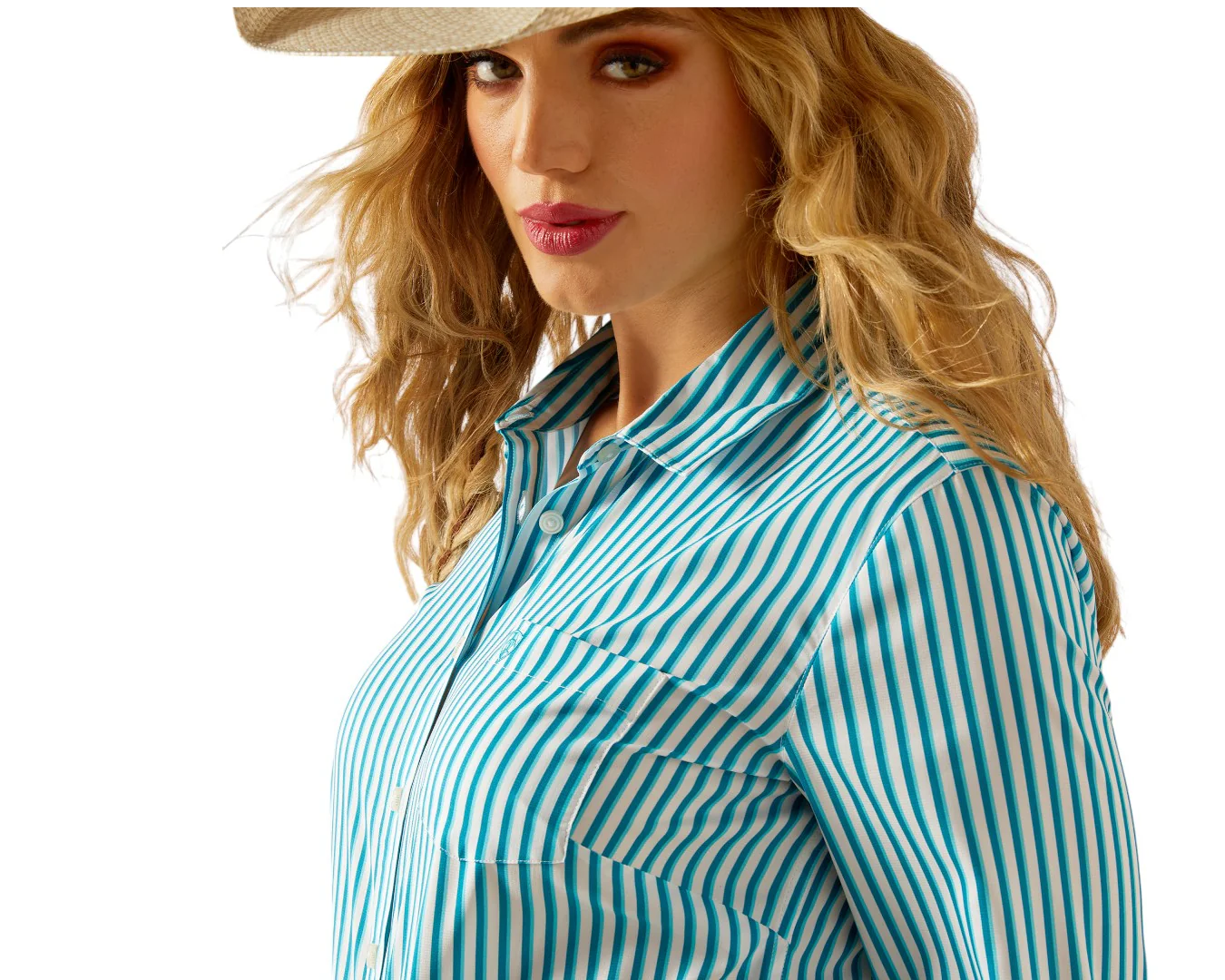 Ariat Women's Kirby Pro Shirt- Peacock Stripe - Image 5
