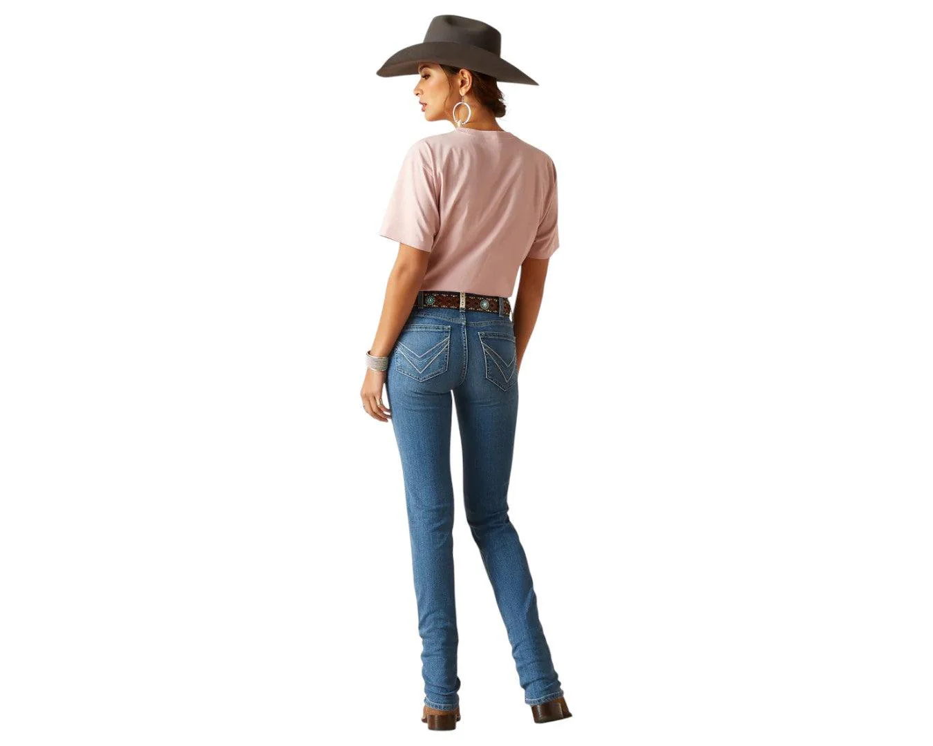 Ariat Womens Perfect Rise Clover Straight Leg Jeans - Image 2
