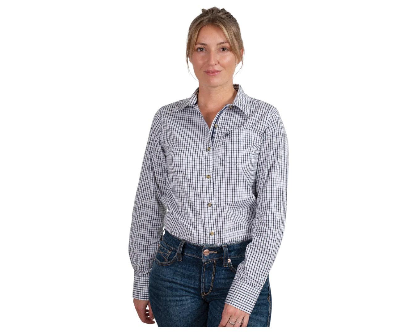 Ariat Women's Team Kirby Stretch Shirt - Navy Check