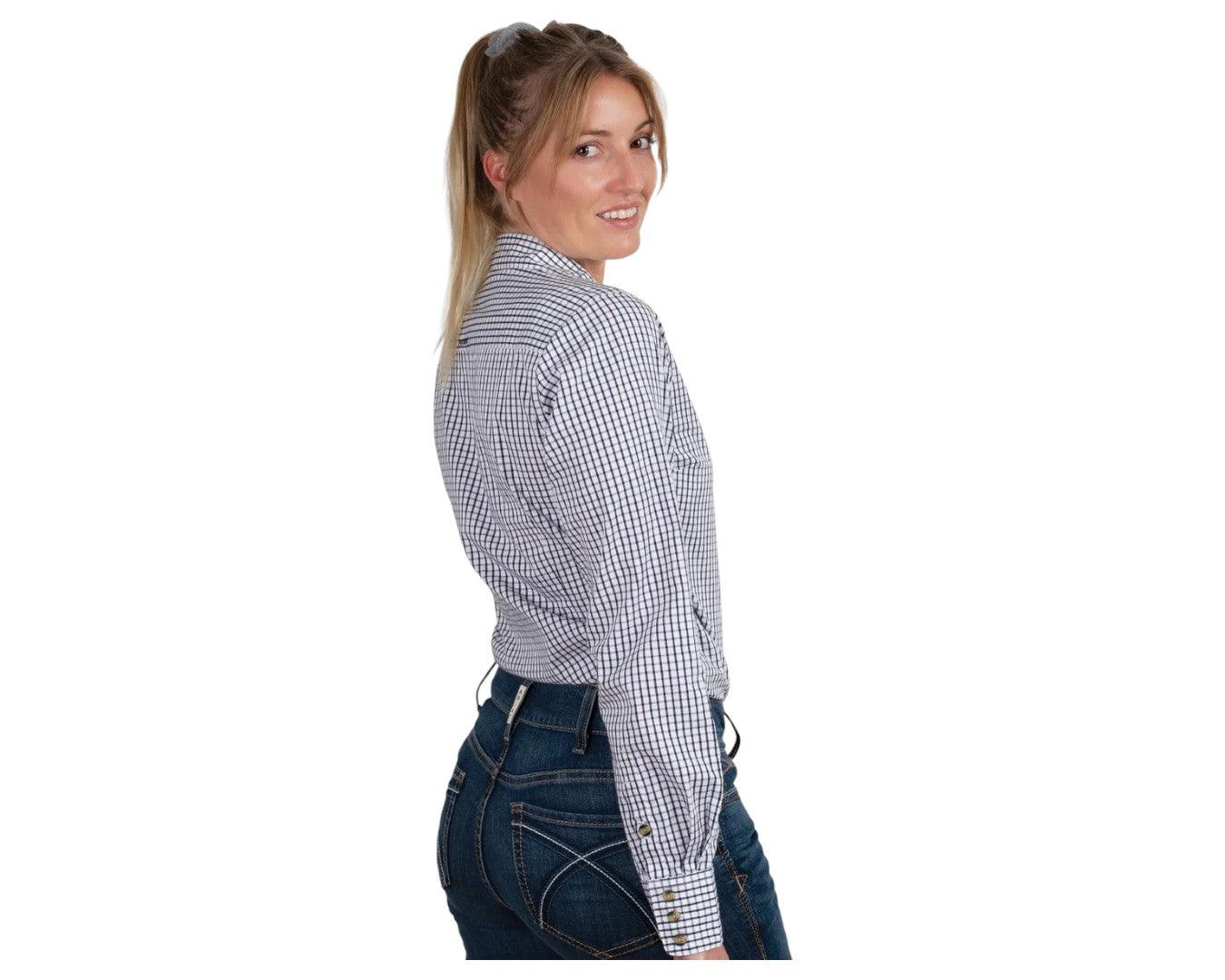 Ariat Women's Team Kirby Stretch Shirt - Navy Check - Image 2