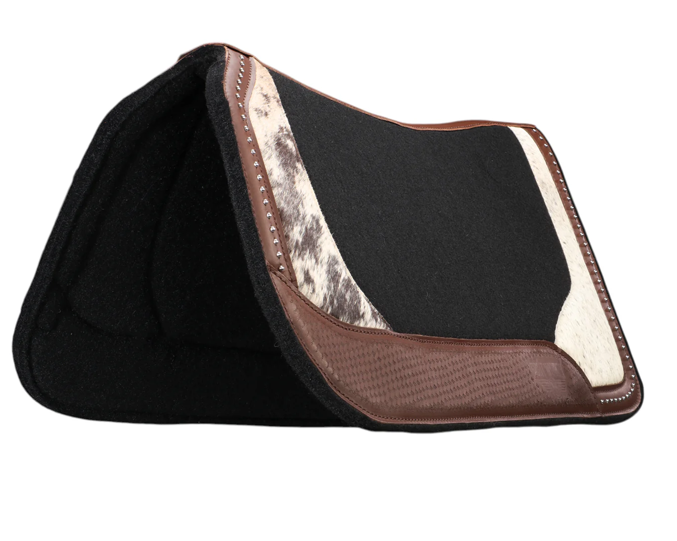 Fort Worth Basket Weave Cow Hide Print Felt Saddle Pad - 30" x 30"