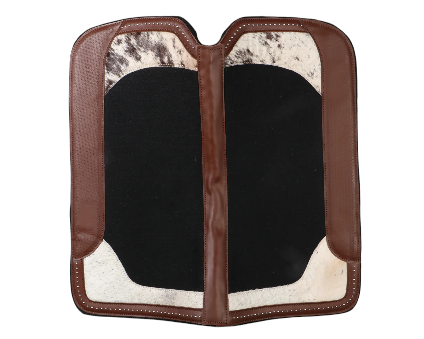 Fort Worth Basket Weave Cow Hide Print Felt Saddle Pad - 30" x 30" - Image 2