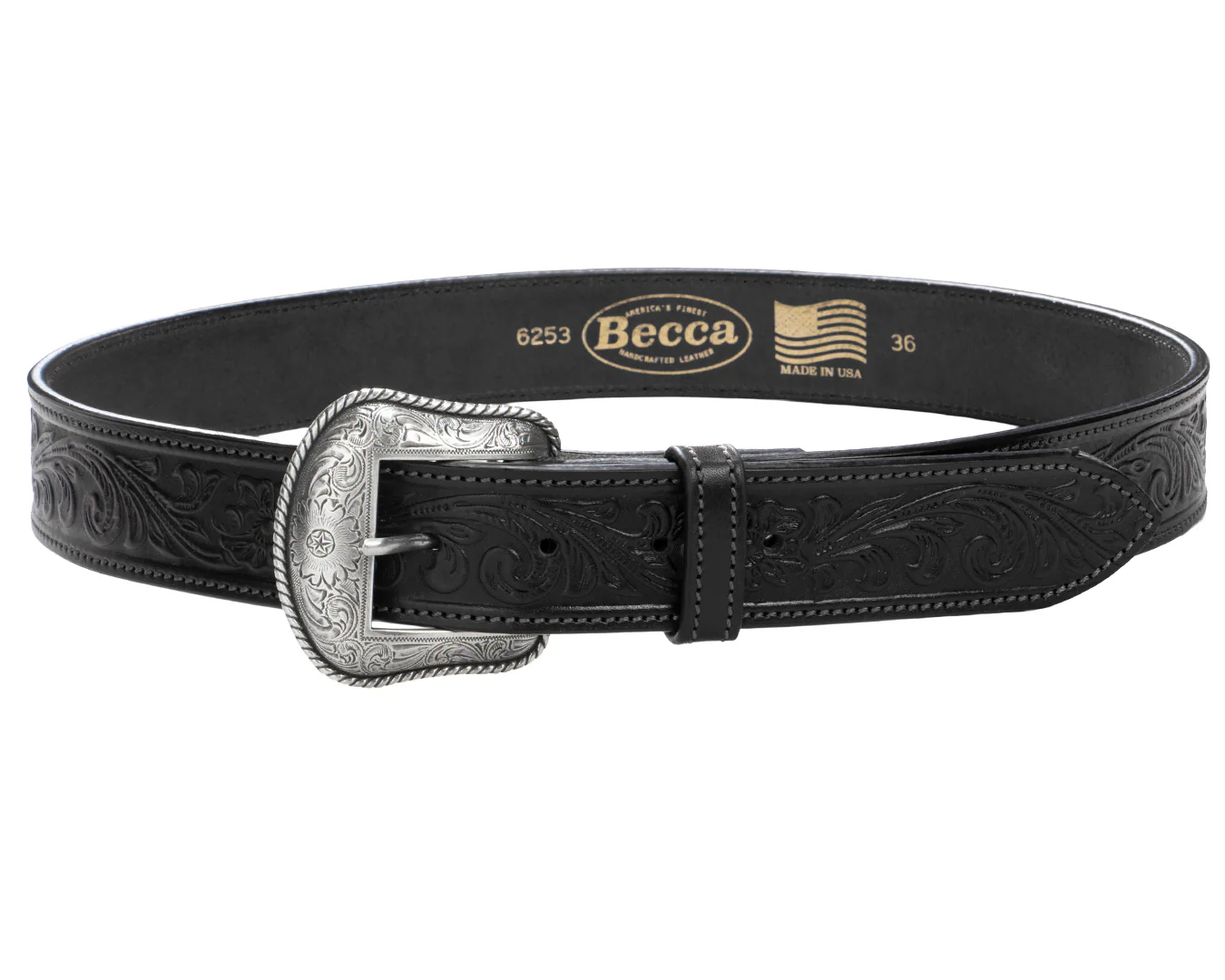 Becca 1 1/2 inch Western Floral Belt - Image 4