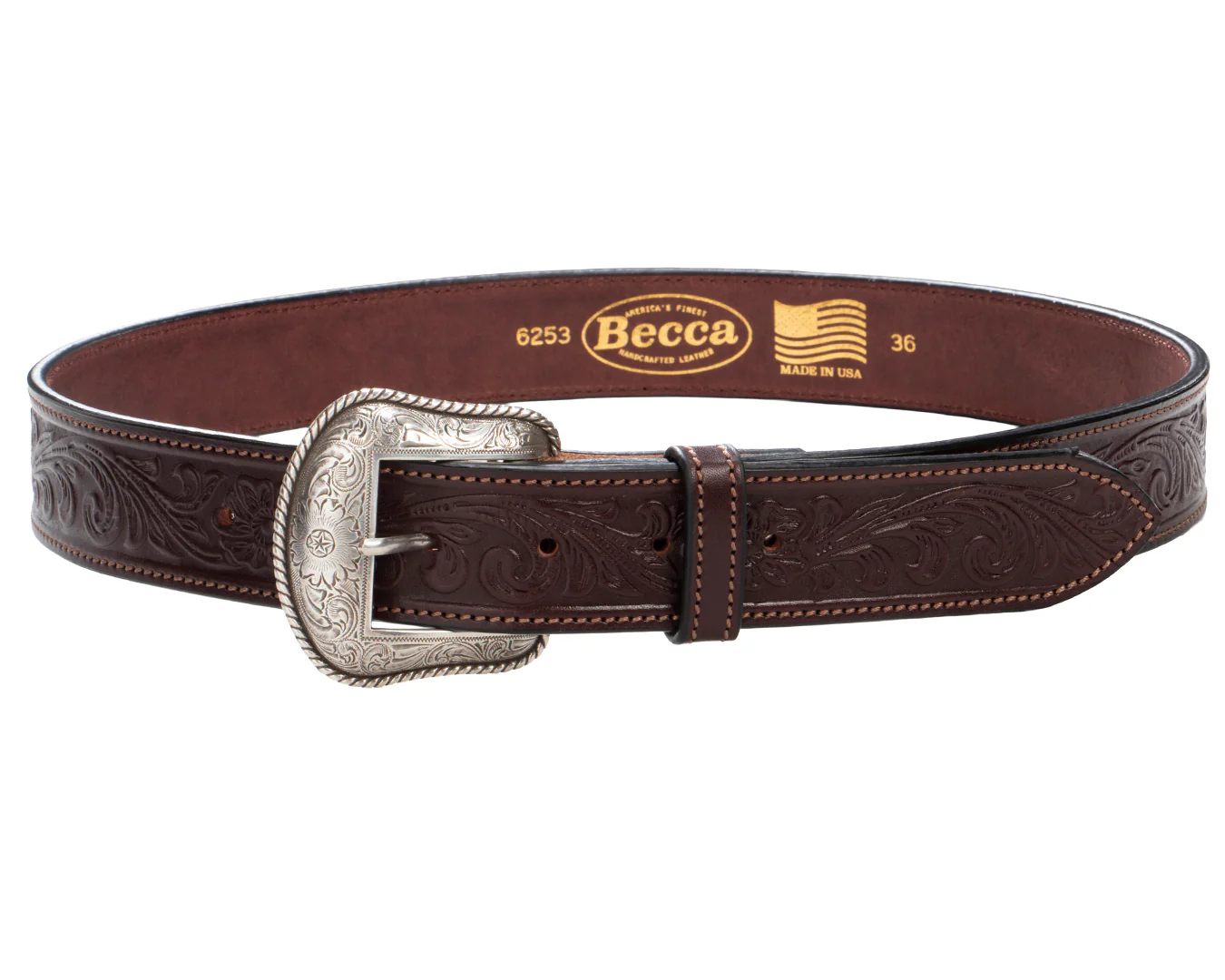Becca 1 1/2 inch Western Floral Belt - Image 8