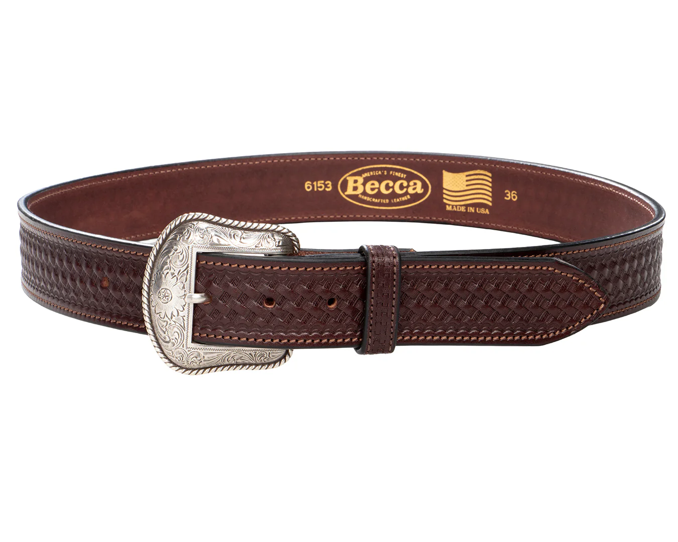 Becca Basketweave Western Belt 1 1/2 inch - Image 2