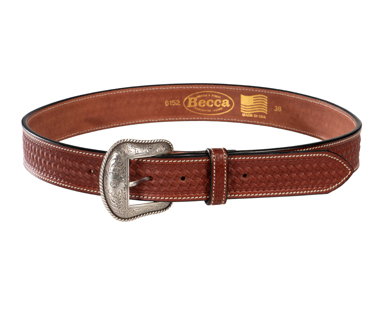 Becca Basketweave Western Belt 1 1/2 inch - Image 7