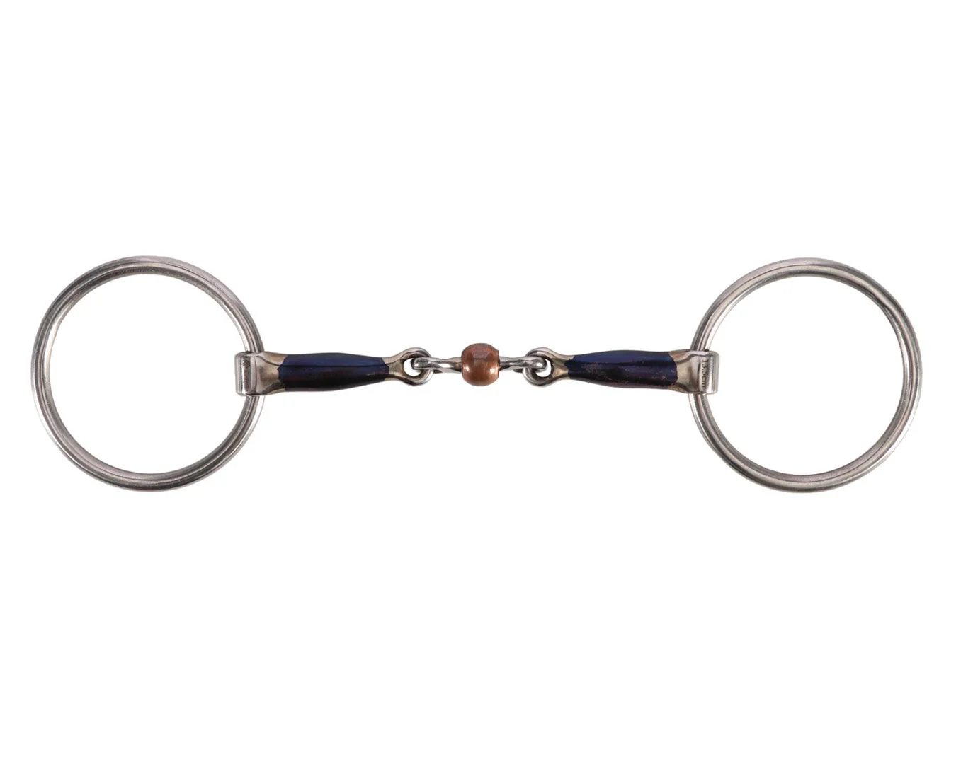 Blue Sweet Iron Loose Ring W/Link & Copper Ball Bit