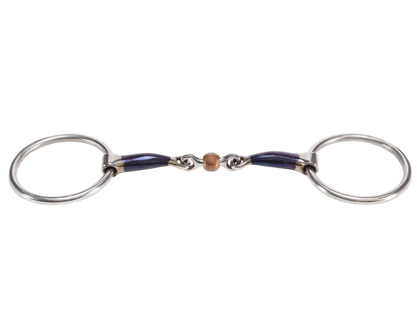 Blue Sweet Iron Loose Ring W/Link & Copper Ball Bit - Image 2