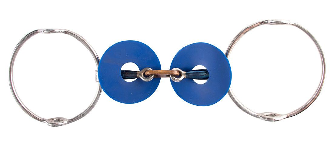 Blue Sweet Iron Polo Gag Bit Copper Link & W/Guards