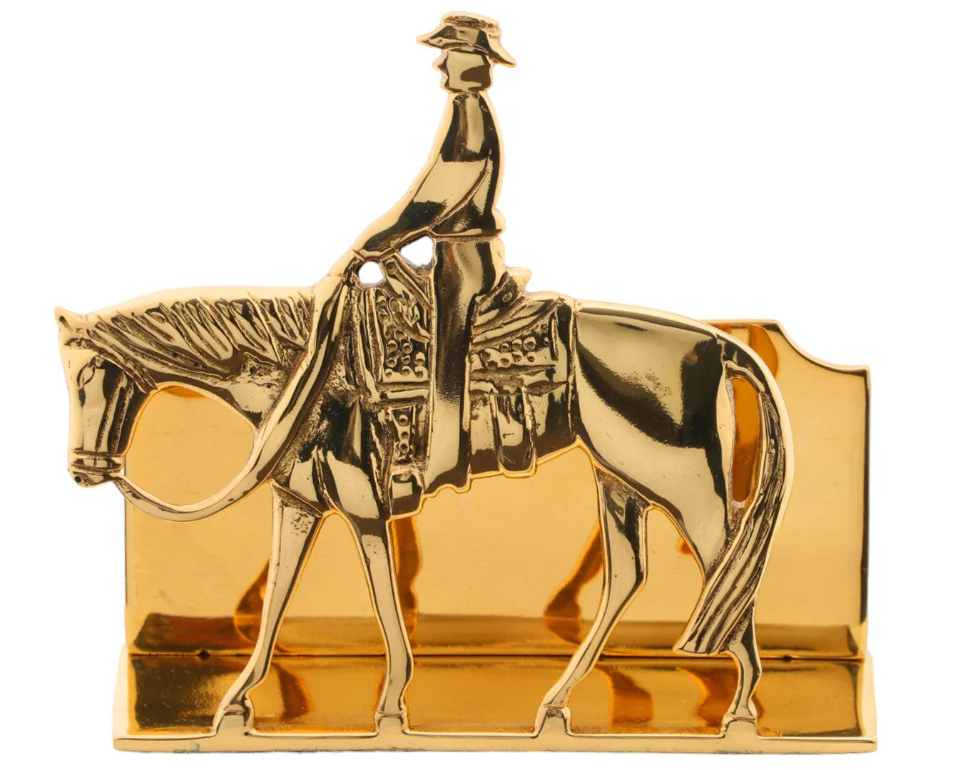 Brass Cowboy & Horse Napkin Holder