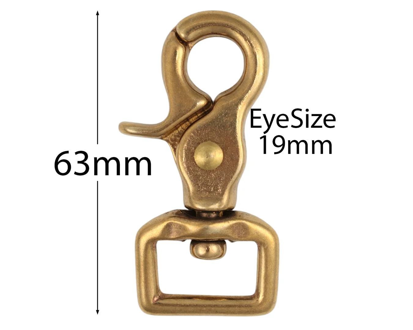 Brass Flat Swivel Eye Trigger Snaphook - Image 2