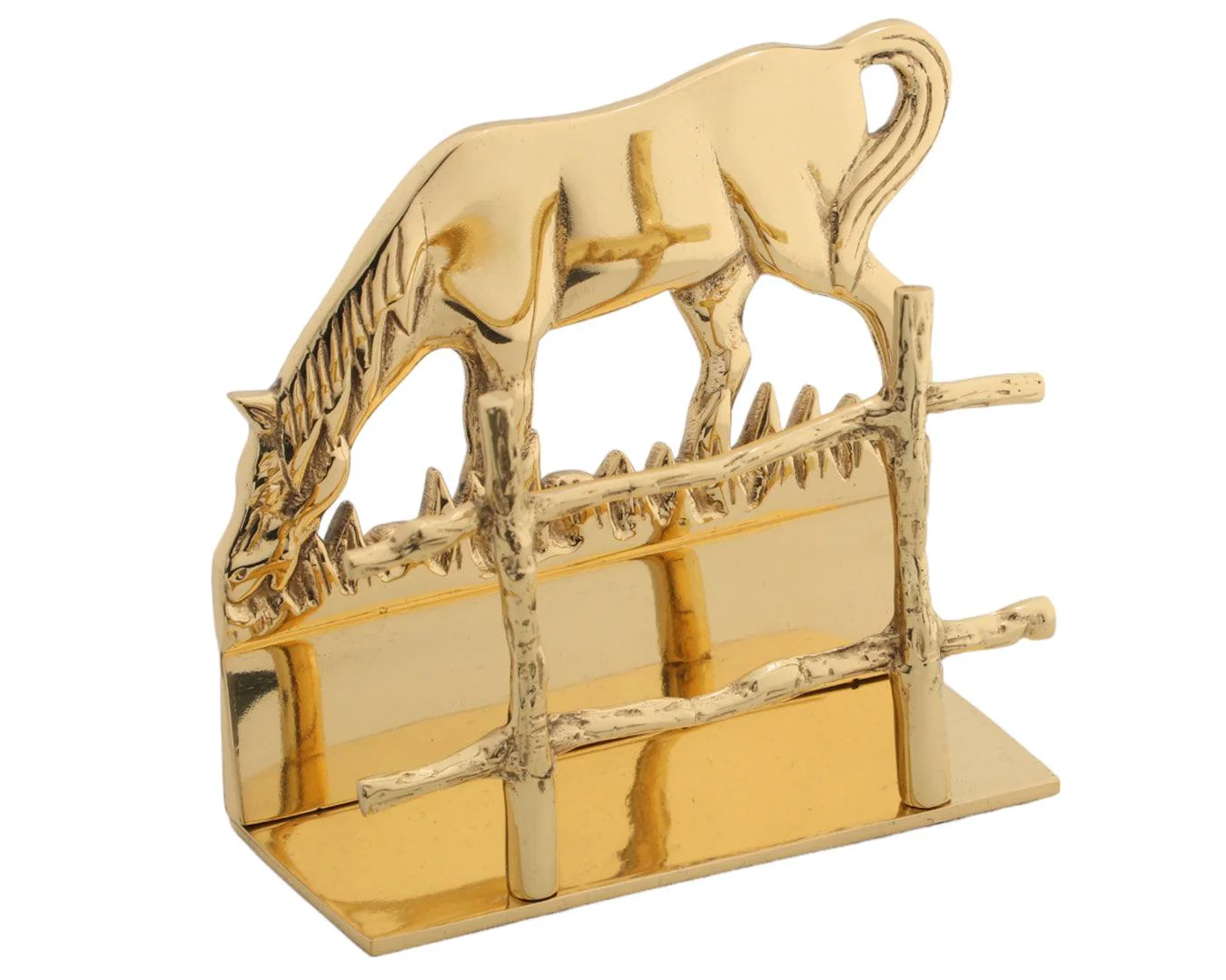 Brass Grazing Horse Napkin Holder