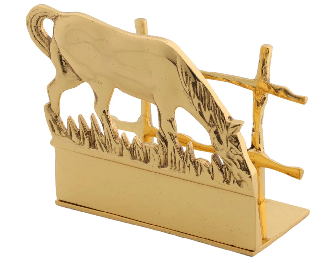 Brass Grazing Horse Napkin Holder - Image 2