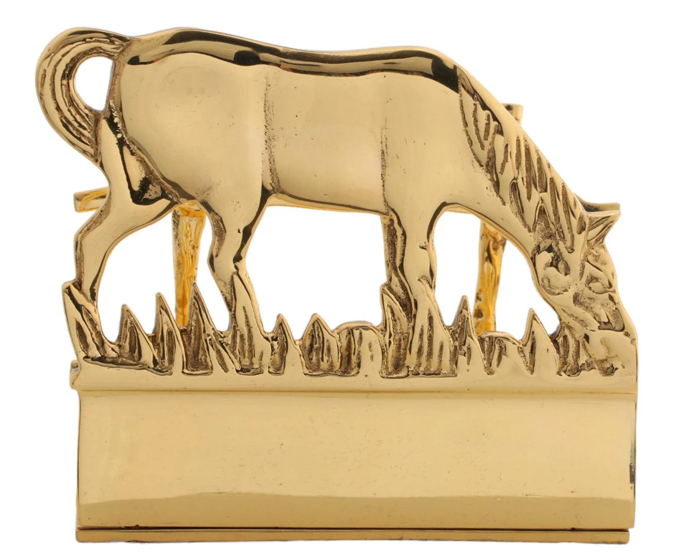 Brass Grazing Horse Napkin Holder - Image 3