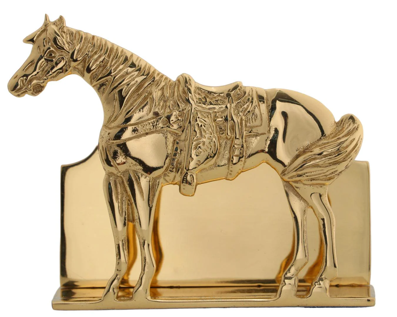 Brass Horse & Saddle Napkin Holder