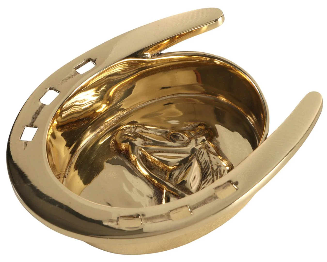 Brass Horseshoe w/Horse Change Holder