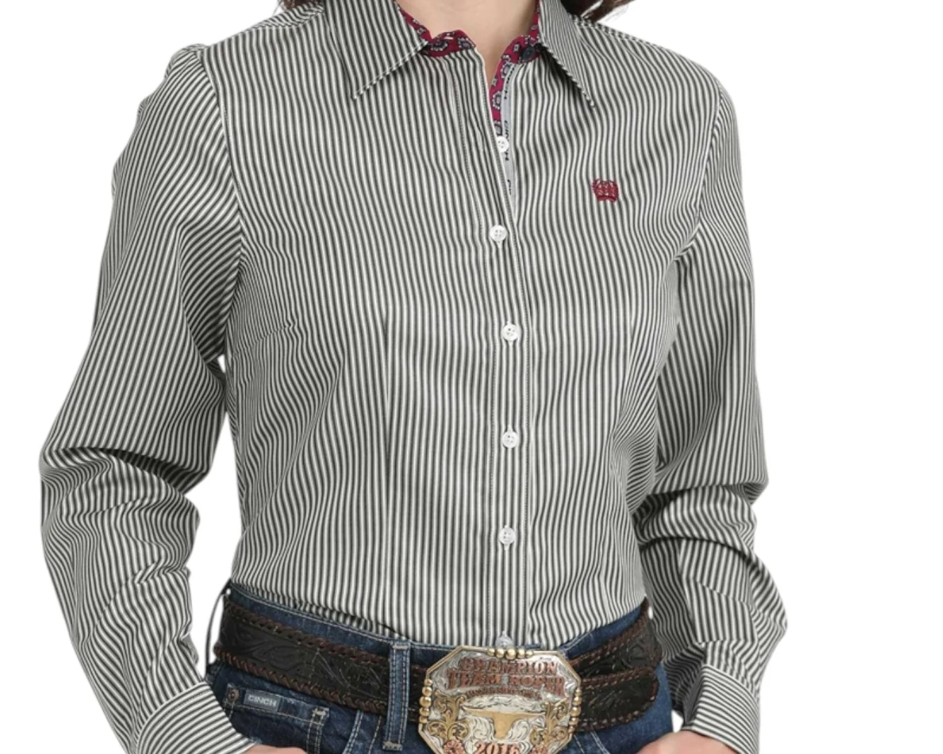 Cinch Ladies Stripe Tencel Long Sleeve Shirt