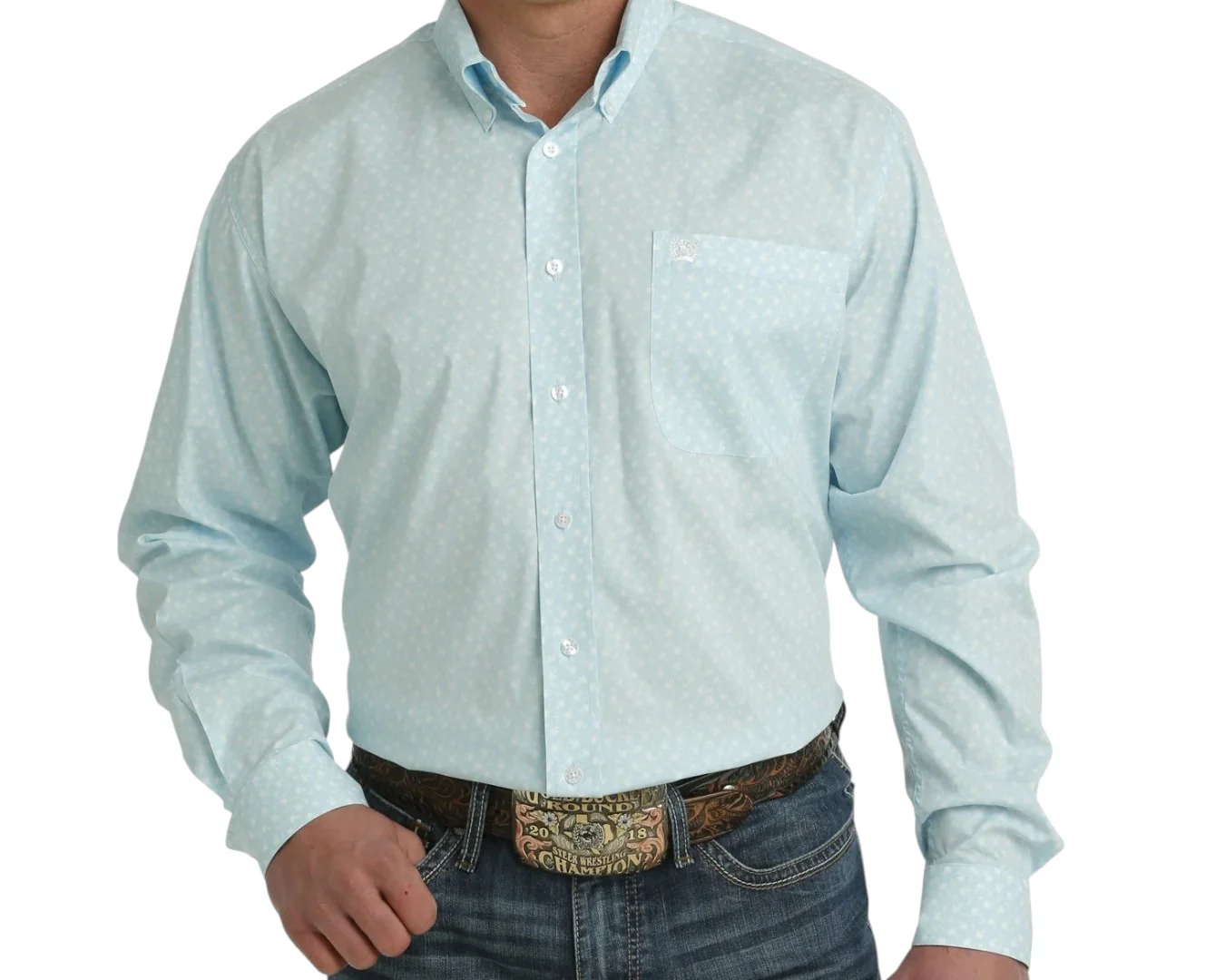 Cinch Men's Floral Print Long Sleeve Button Shirt