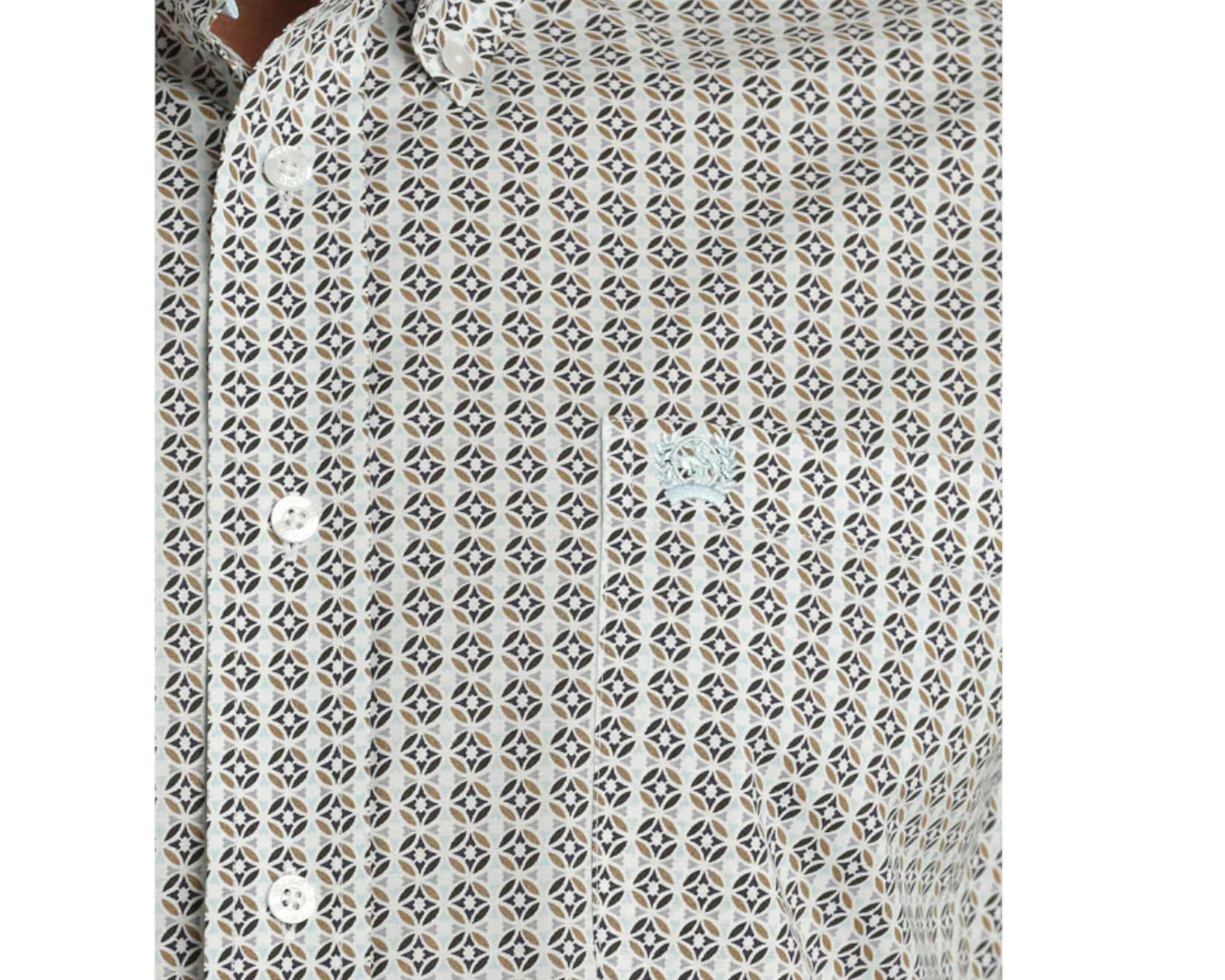 Cinch Men's Long Sleeve White Print Shirt - Image 2