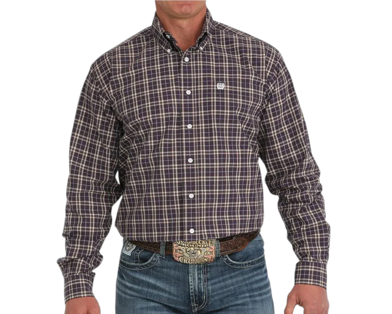 Cinch Men's Purple Plaid Classic Shirt