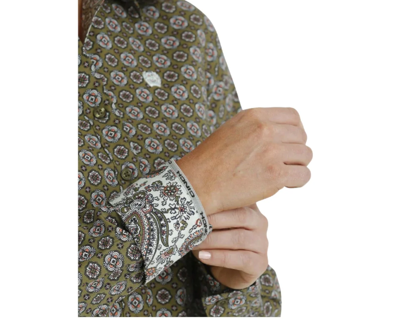 Cinch Women's Button-Down Western Olive Shirt - Image 3