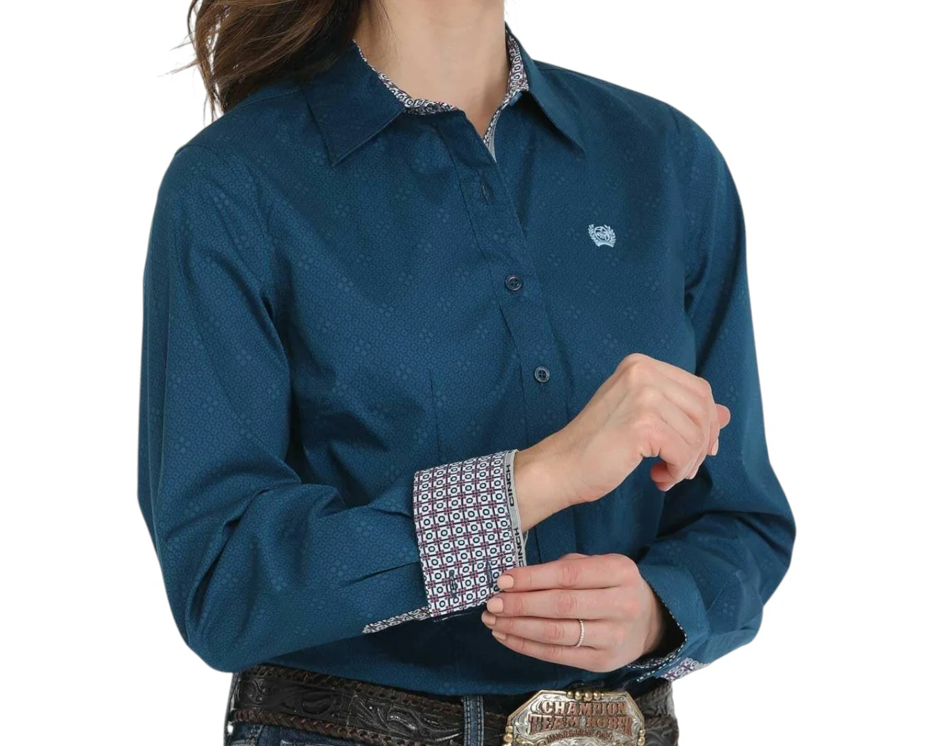 Cinch Women's Geometric Print Button Down Shirt - Image 2