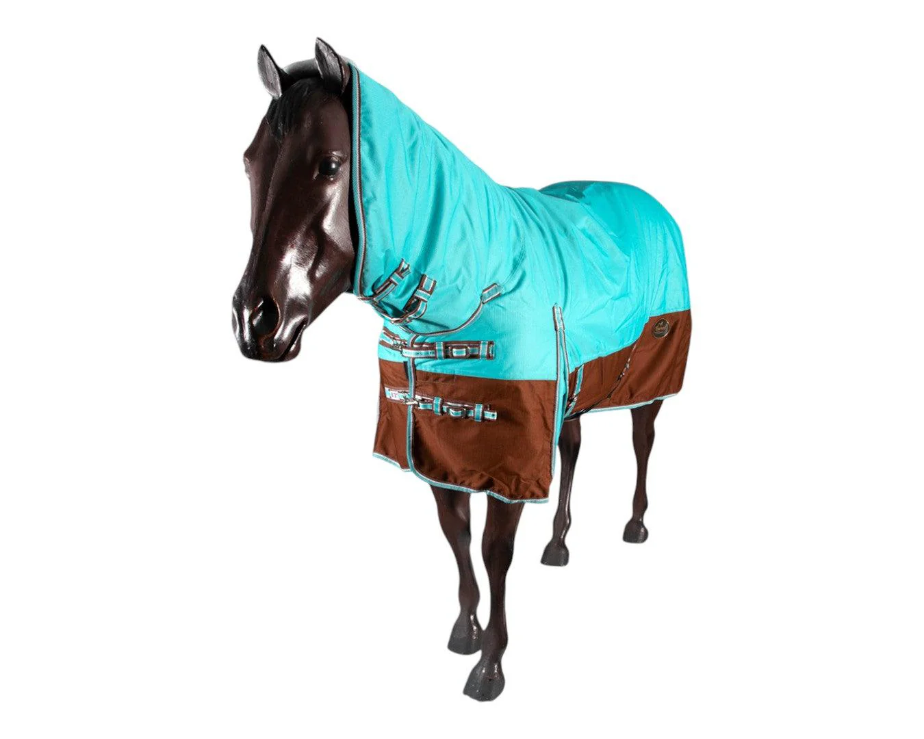 Conrad 1200D Horse Rug Combo - Turquoise & Chocolate - Image 3