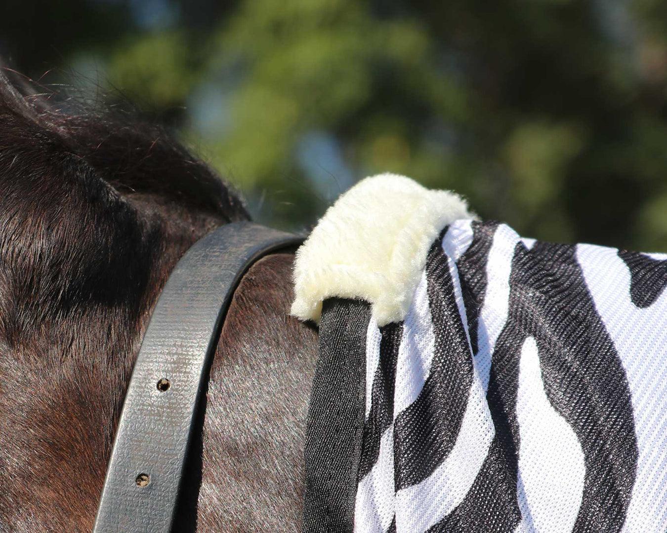 Horsemaster Fly Mesh Combo Rug - Zebra Print - Image 6