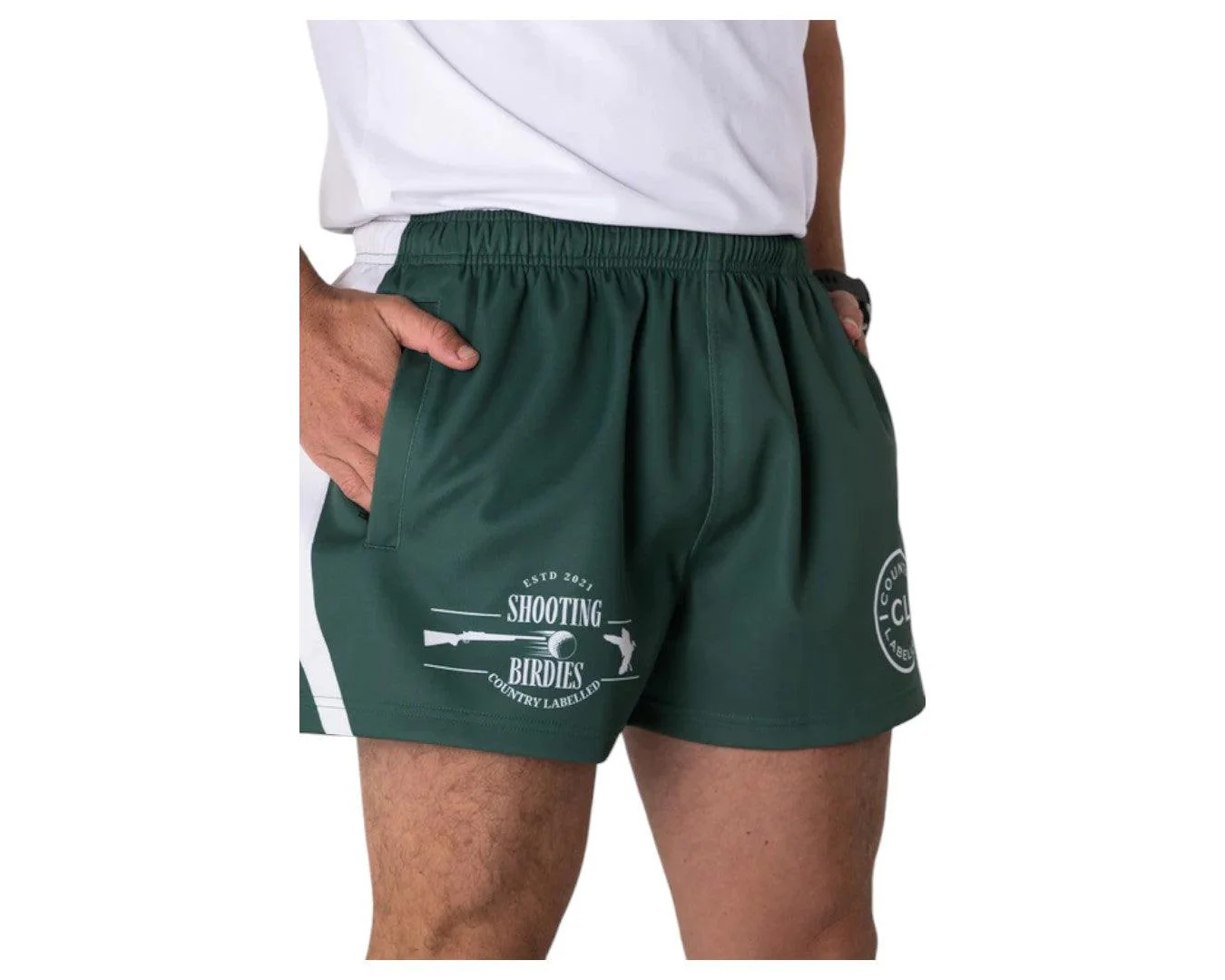 Country Labelled Footy Shorts - Shooting Birides