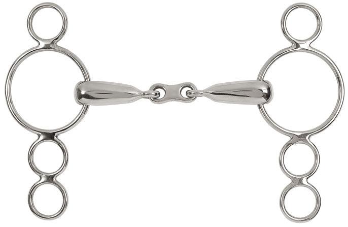 Dutch Gag Snaffle w/Four rings and Hollow Mouth w/French Link