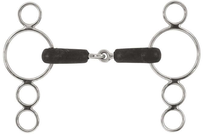 Dutch Gag Snaffle w/Four rings w/Rubber Mouth