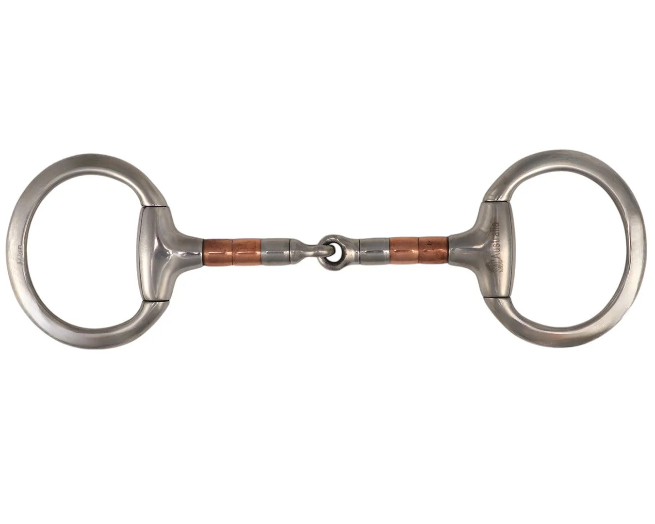 STC Eggbutt Snaffle Bit with Copper & SS Rollers & Flat Rings