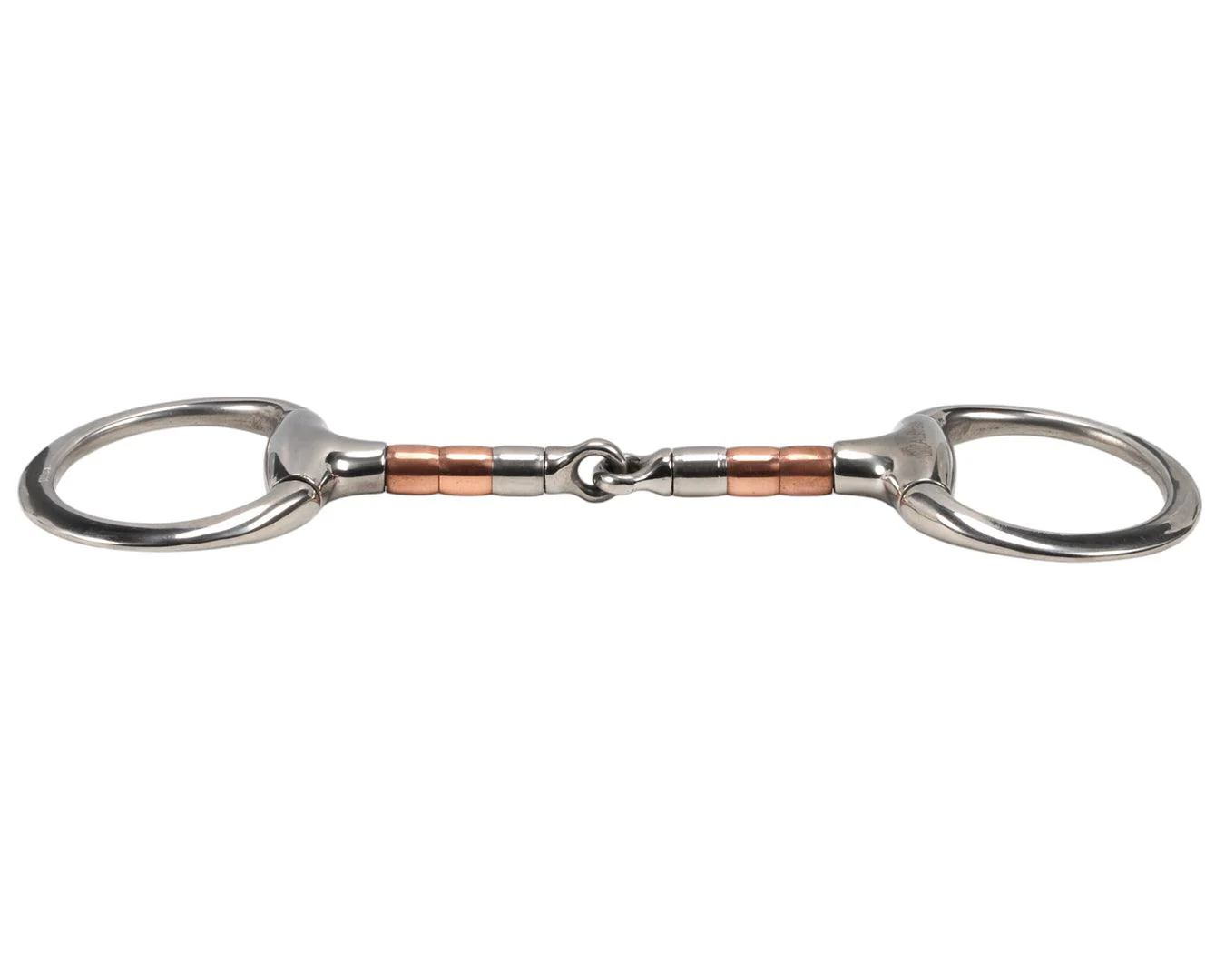 STC Eggbutt Snaffle Bit with Copper & SS Rollers & Flat Rings - Image 2