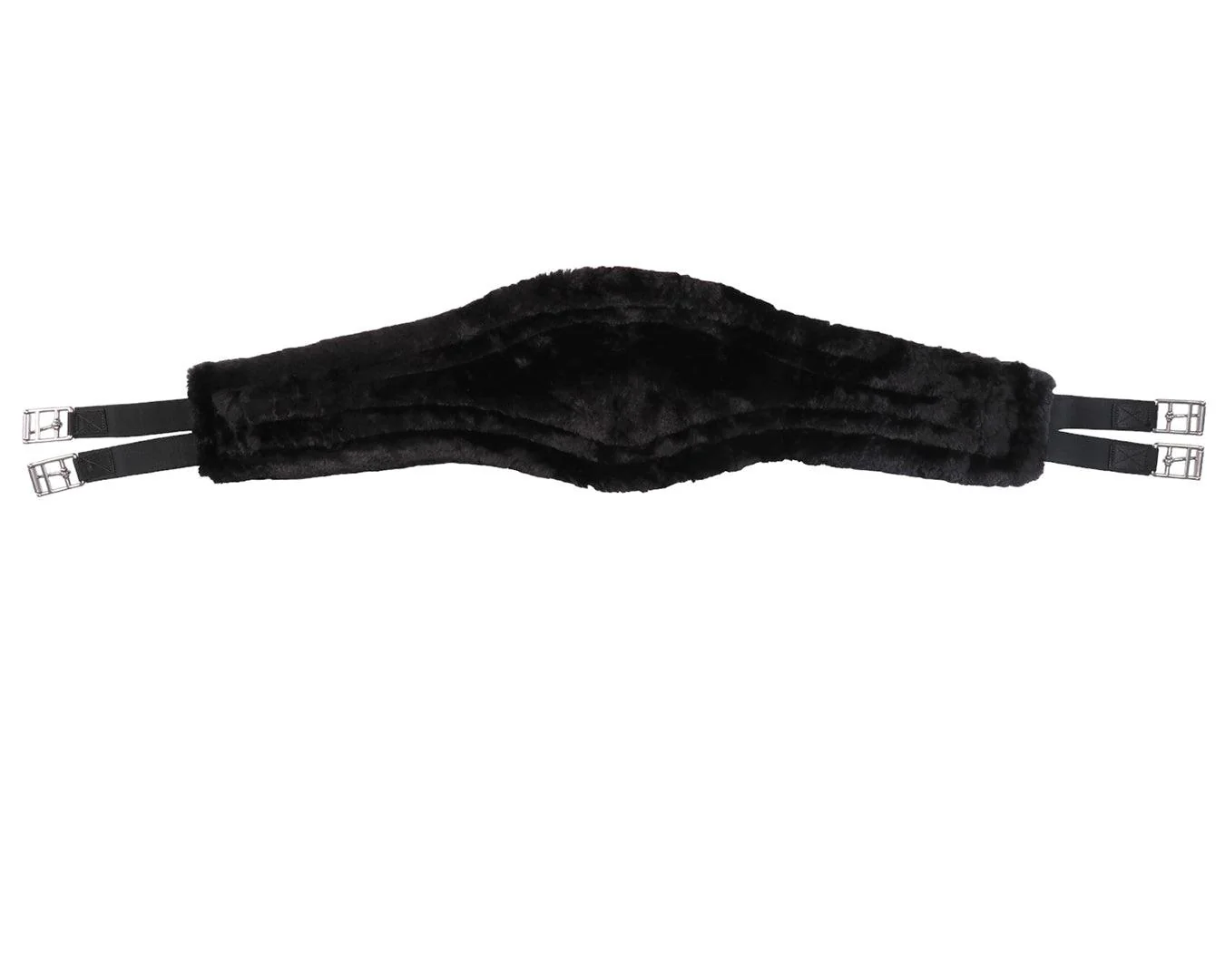 Equi-Prene Jump Girth w/Elastic & Fleece - Black - Image 2