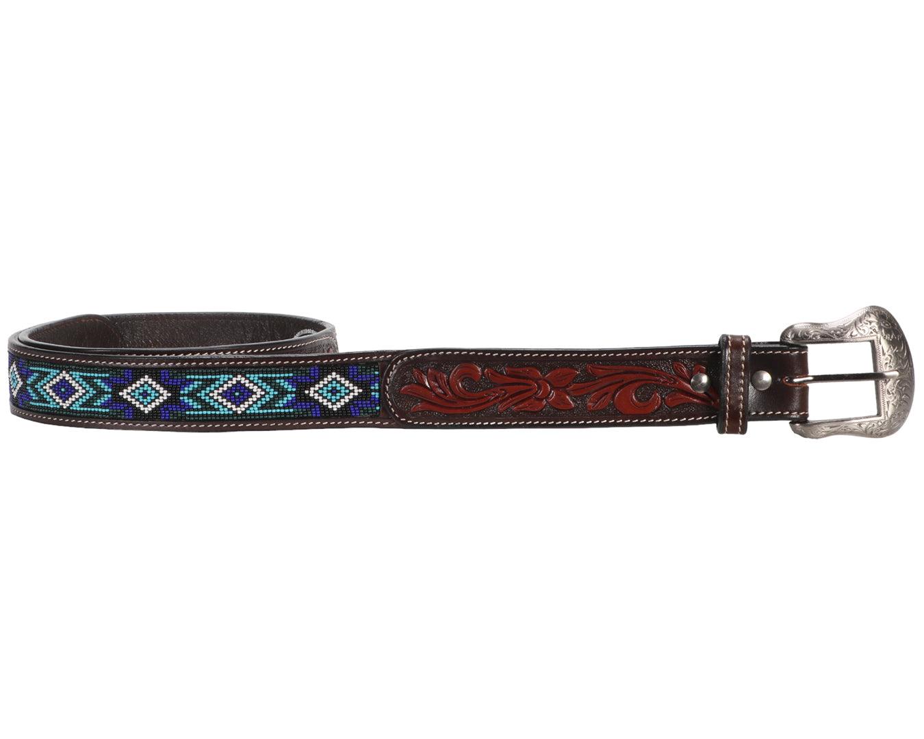 Fort Worth Beaded/Tooled Belt