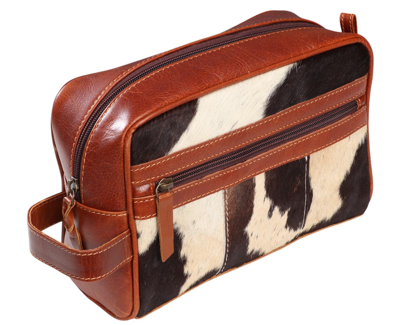 Fort Worth Cowhide Leather Toiletry Bag - Image 3