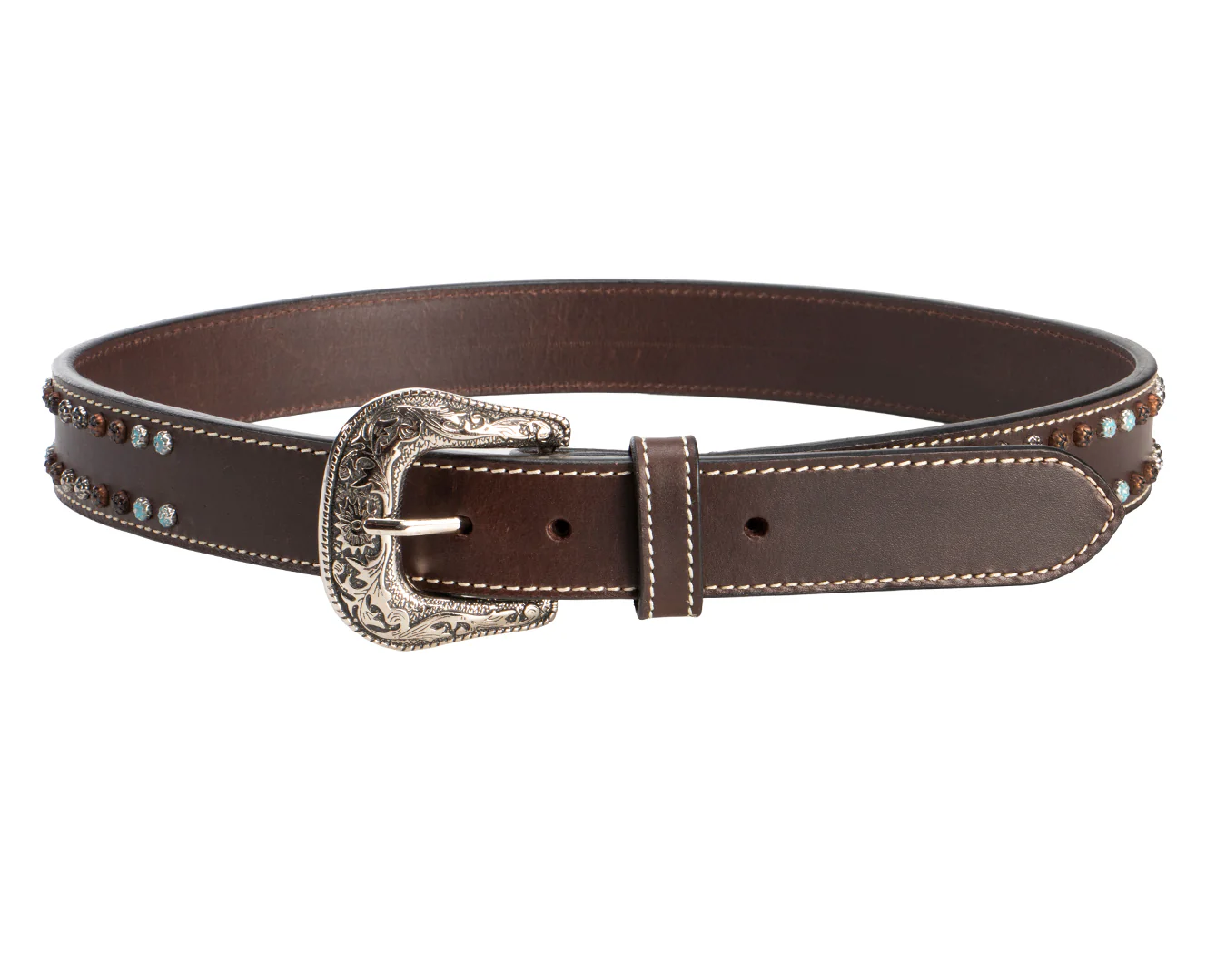 Fort Worth Leather Flower Studded Belt