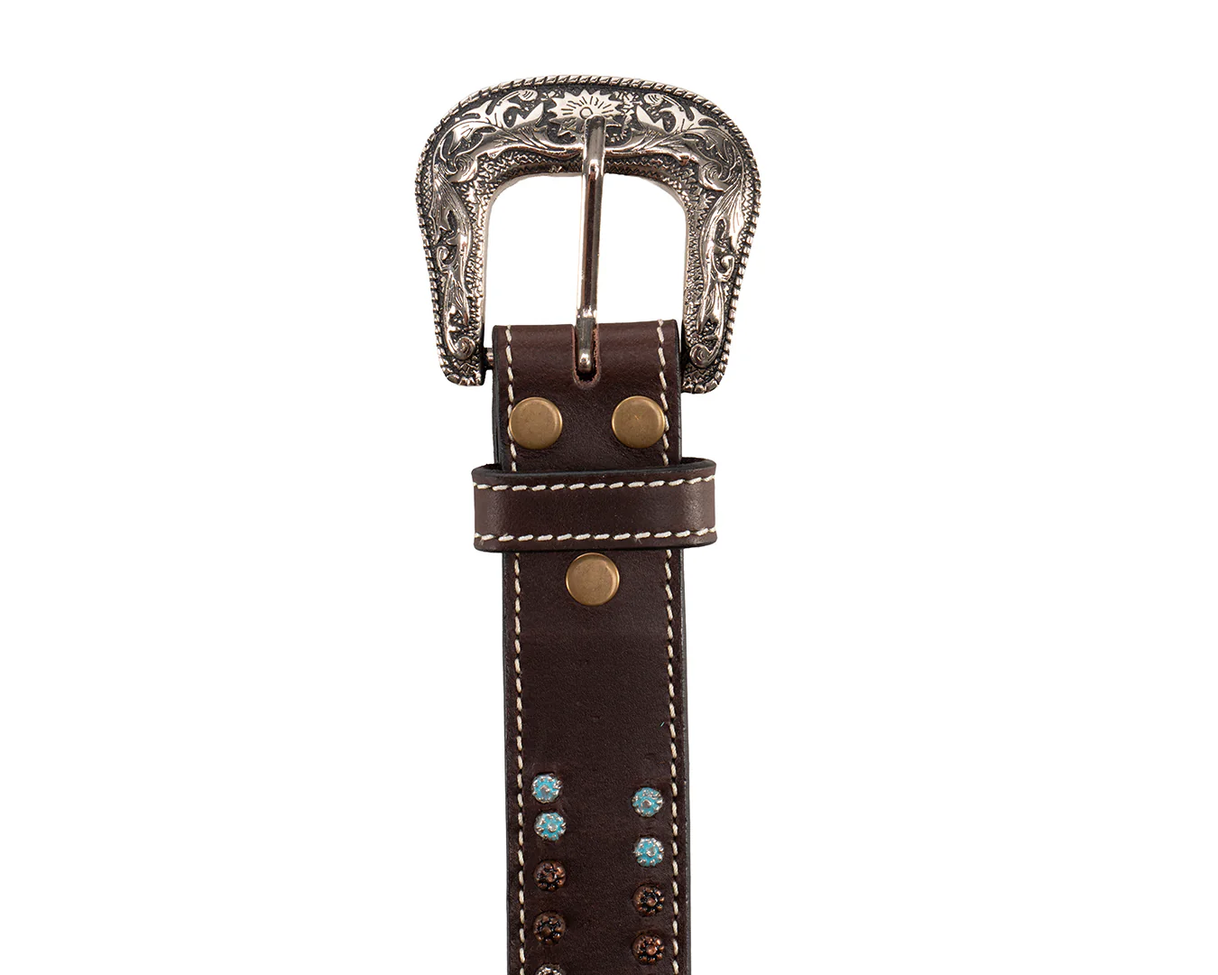 Fort Worth Leather Flower Studded Belt - Image 5