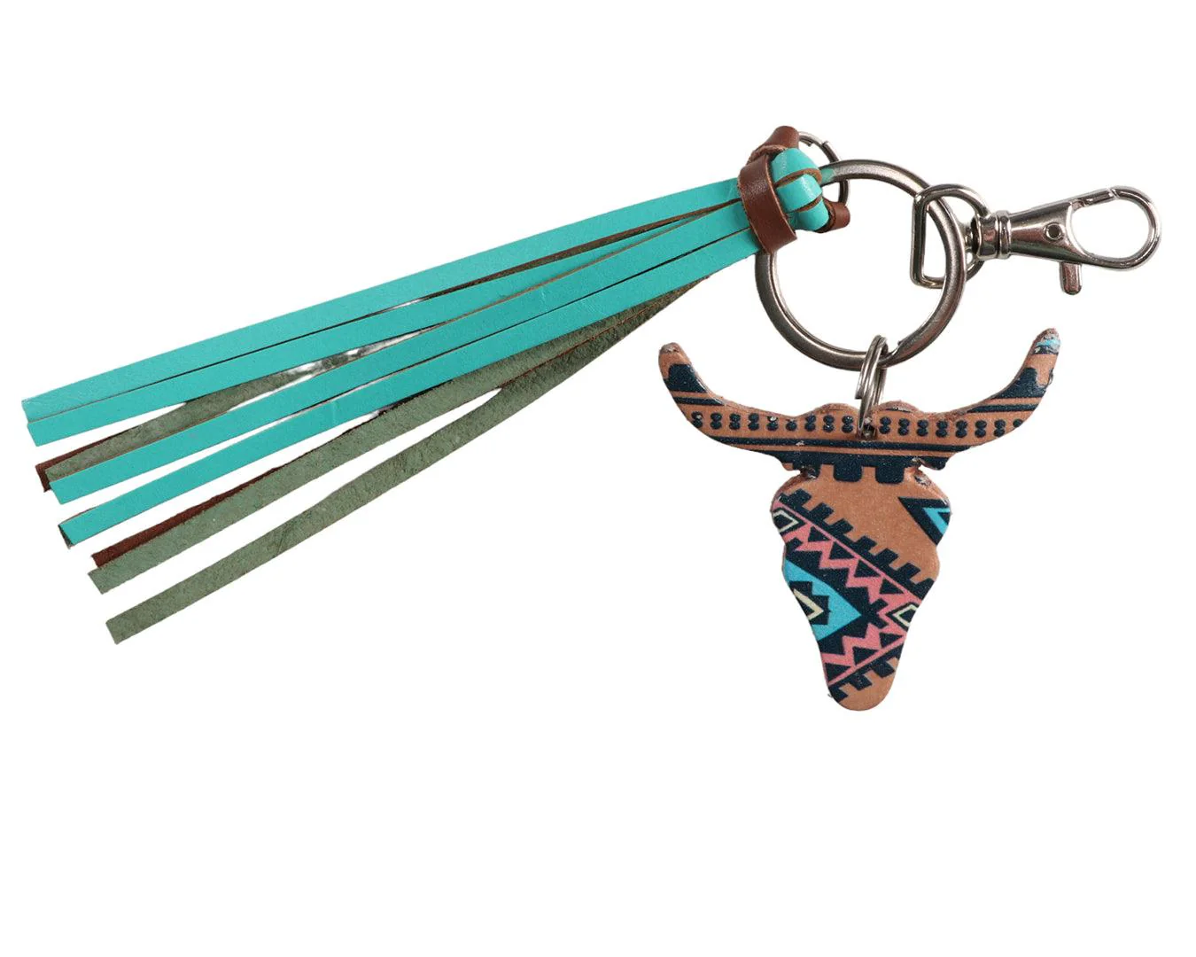 Fort Worth Long Horn Tassel Key Ring Aztec - Image 2