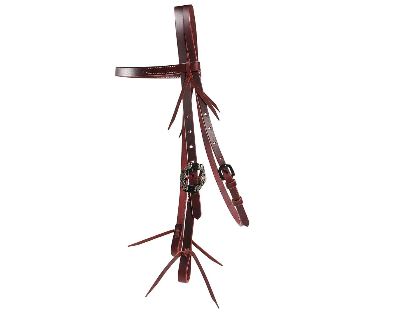 Fort Worth Oily Headstall with Single Buckle - Latigo - Image 3