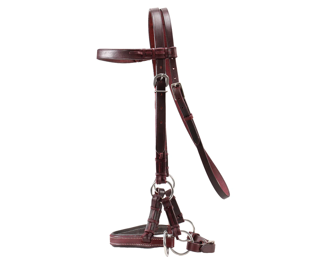 Fort Worth Padded Leather Nose Sidepull - Latigo - Image 2