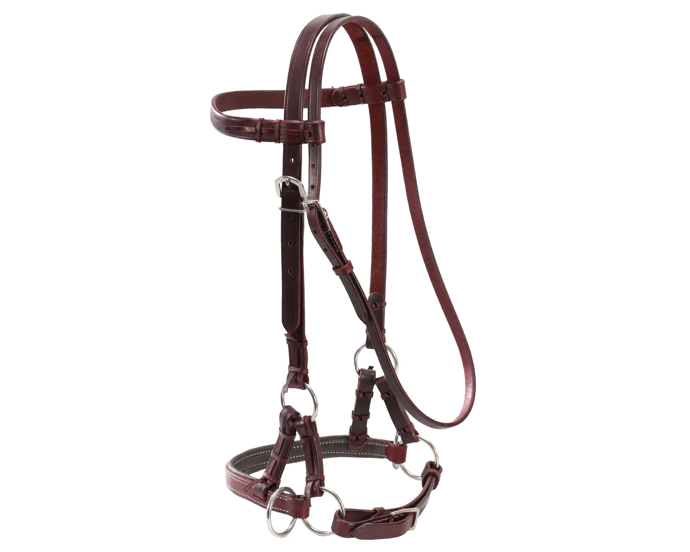 Fort Worth Padded Leather Nose Sidepull - Latigo - Image 3