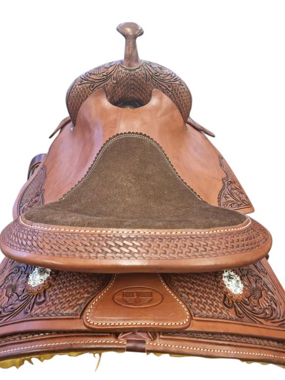 Fort Worth Reiner Saddle - Handcrafted Rawhide Western Saddle - Image 4