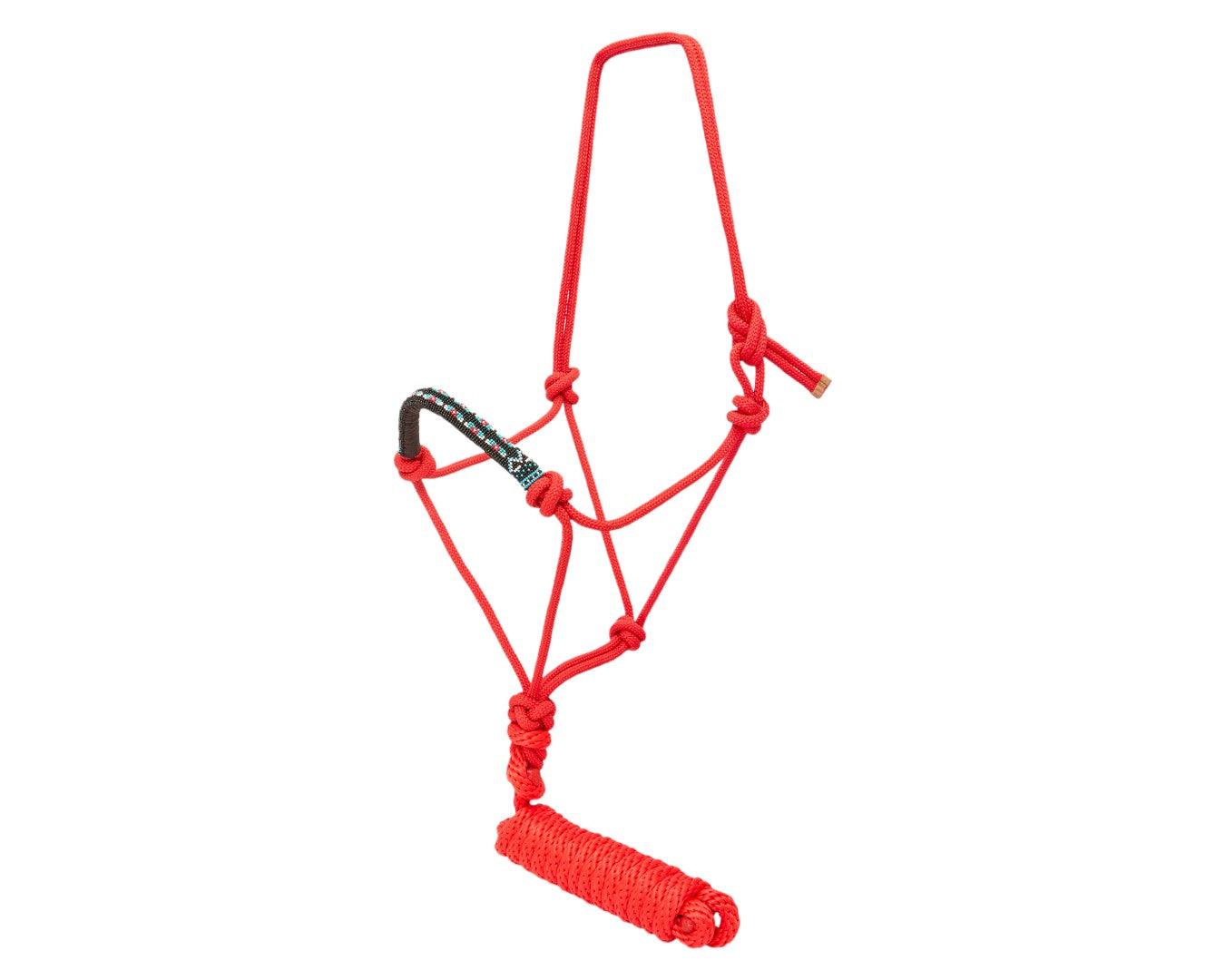 Fort Worth Rope Halter Beaded Nose with Lead - Image 9