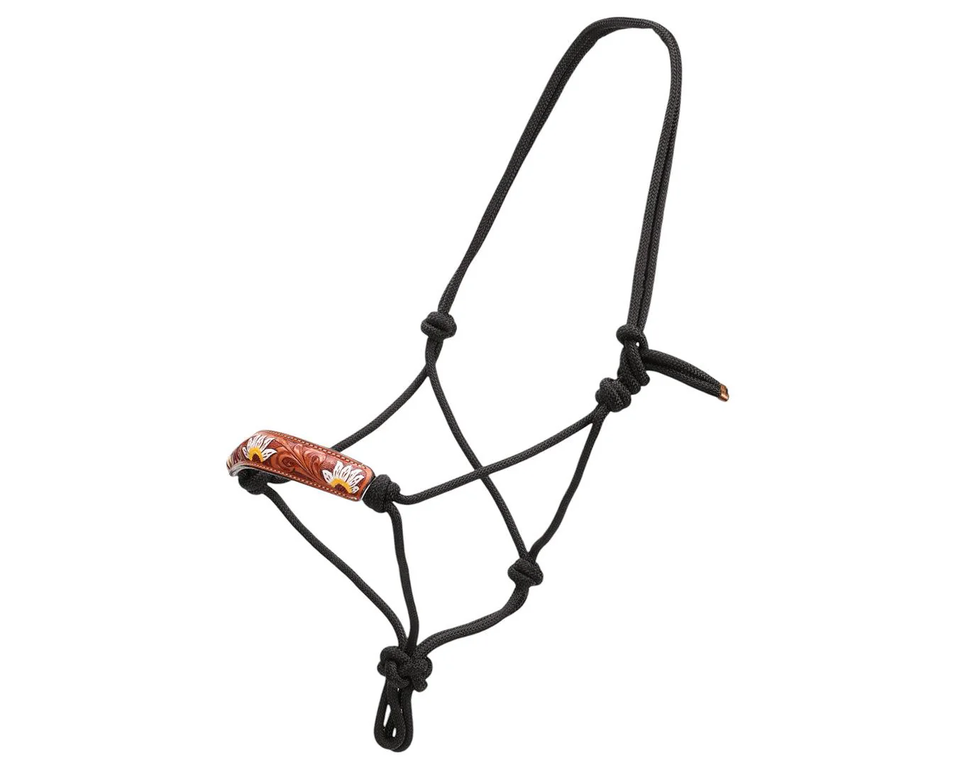Fort Worth Rope Halter Leather Nose - Marigold