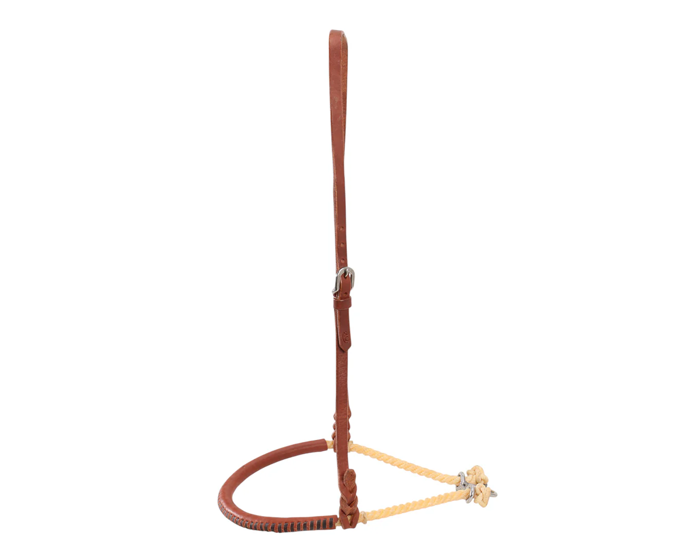 Fort Worth Round Leather Covered Single Rope Noseband - Image 2