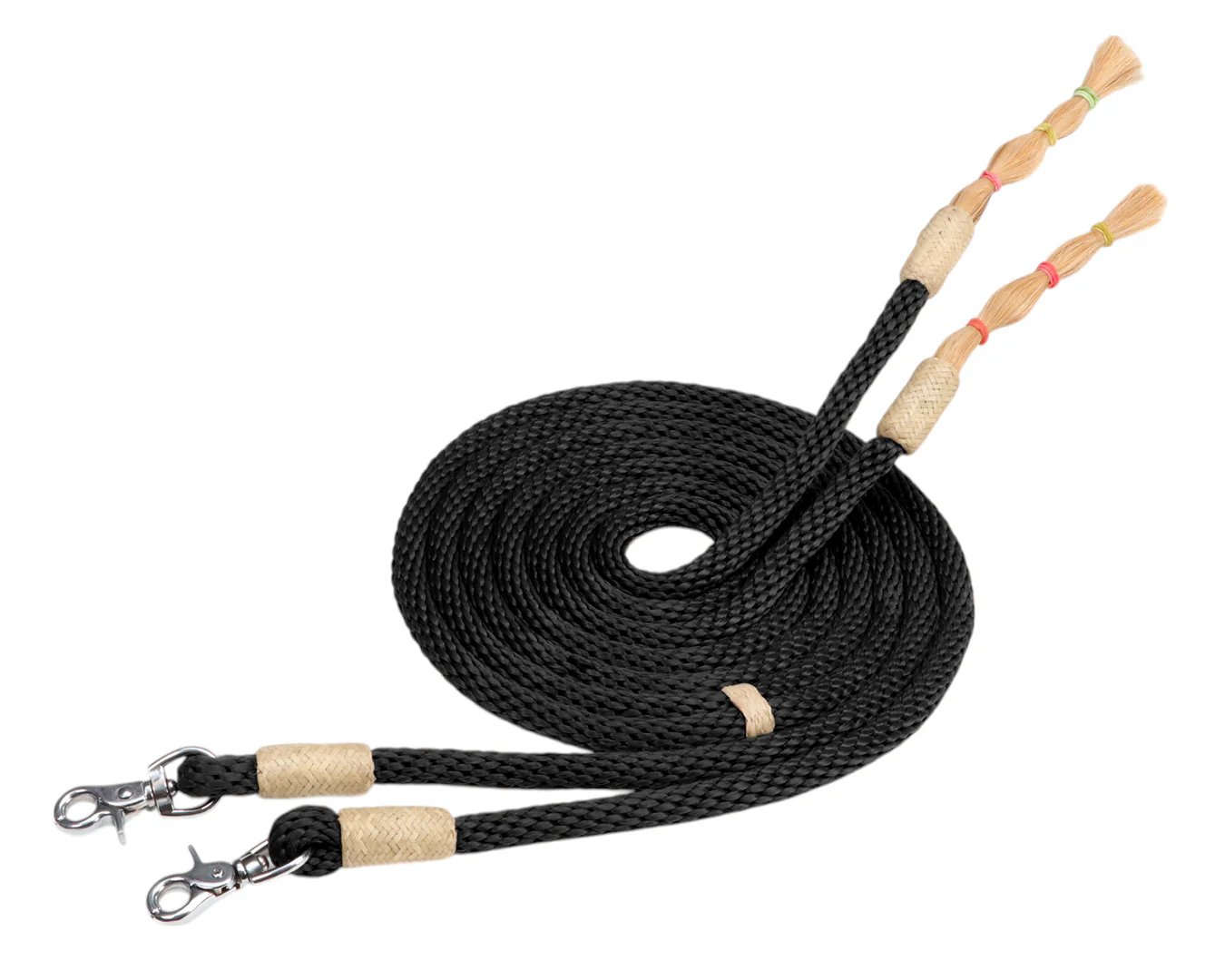 Fort Worth Soft Round Split Reins 8' w/Horsehair
