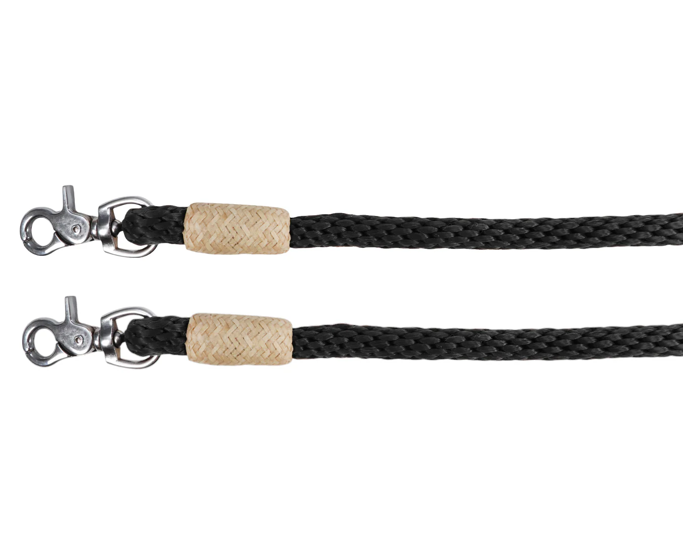 Fort Worth Soft Round Split Reins 8' w/Horsehair - Image 3